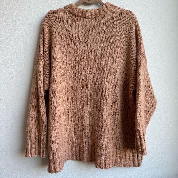 Aerie Big Sky Cozy Pink Tan Mauve Oversized Sweater Size Small cozy Relaxed - Picture 5 of 7